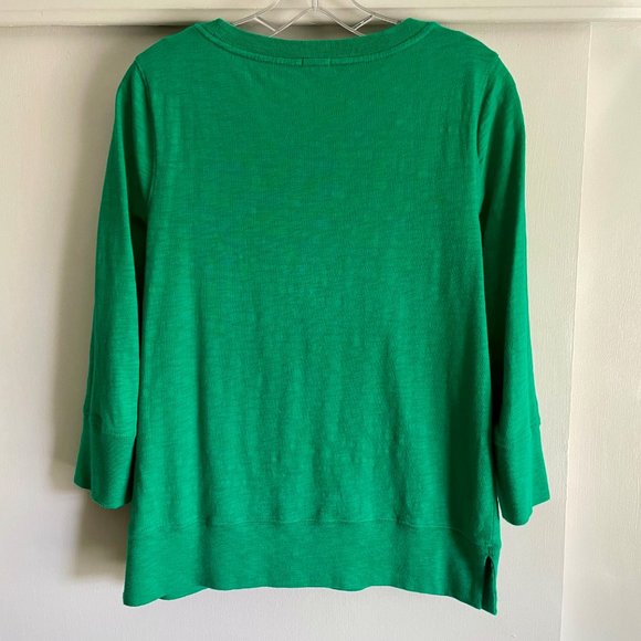 J. Crew Cotton Top 3/4 Long Sleeve Sweatshirt Tee Green Size S - Picture 5 of 9